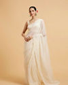 Enchanting Dark Cream Organza Saree